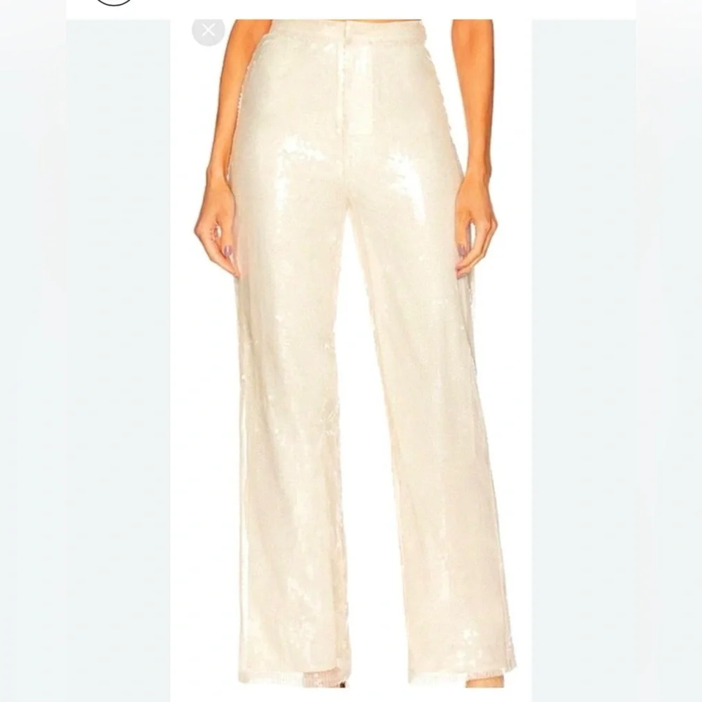 House of Harlow 1960 x REVOLVE Cream Sequin Wide Leg Pants| M